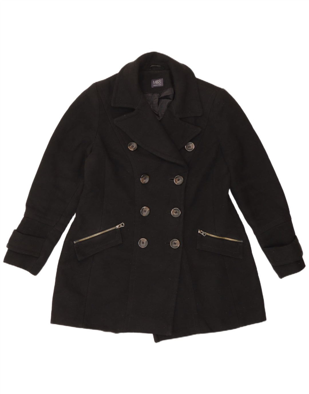 Marks & Spencer Caban femme UK 14 Large Noir Polyester