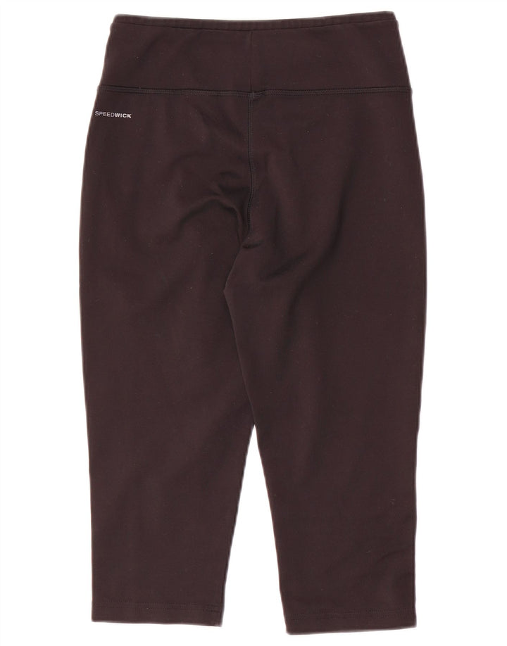 Reebok Leggings Capri Femme UK 8/10 Petit Noir Polyester