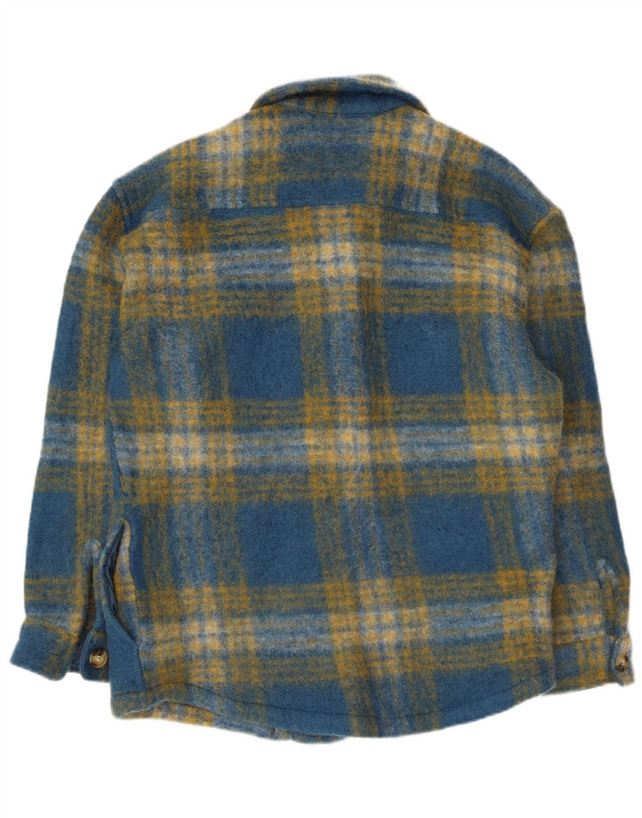 Zara Homme Surchemise Chemise En Flanelle Grand Carreau Bleu