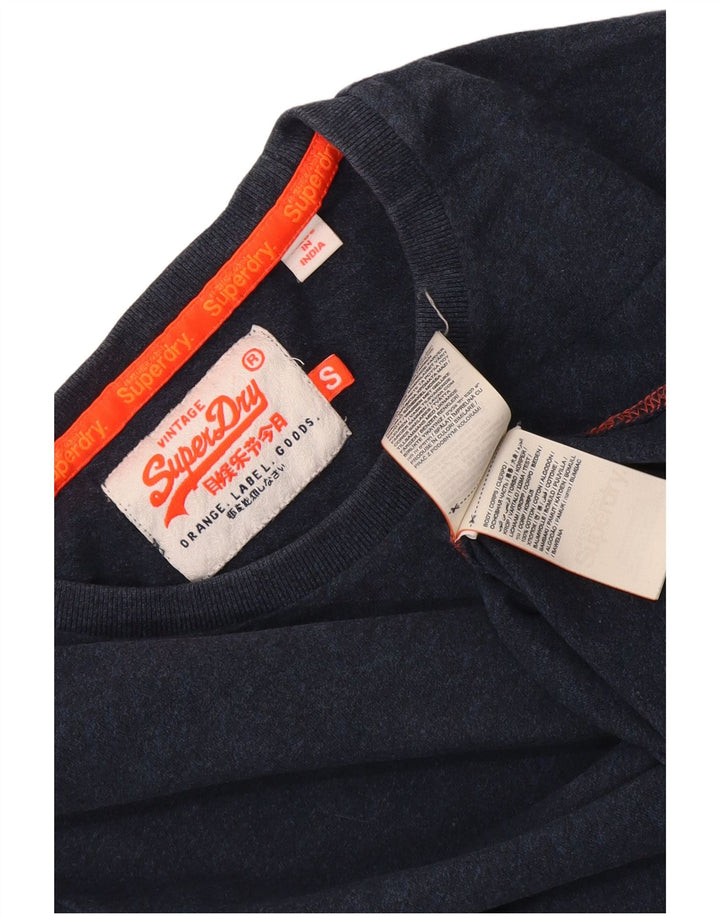 Superdry Haut à manches longues pour homme en coton bleu marine Small
