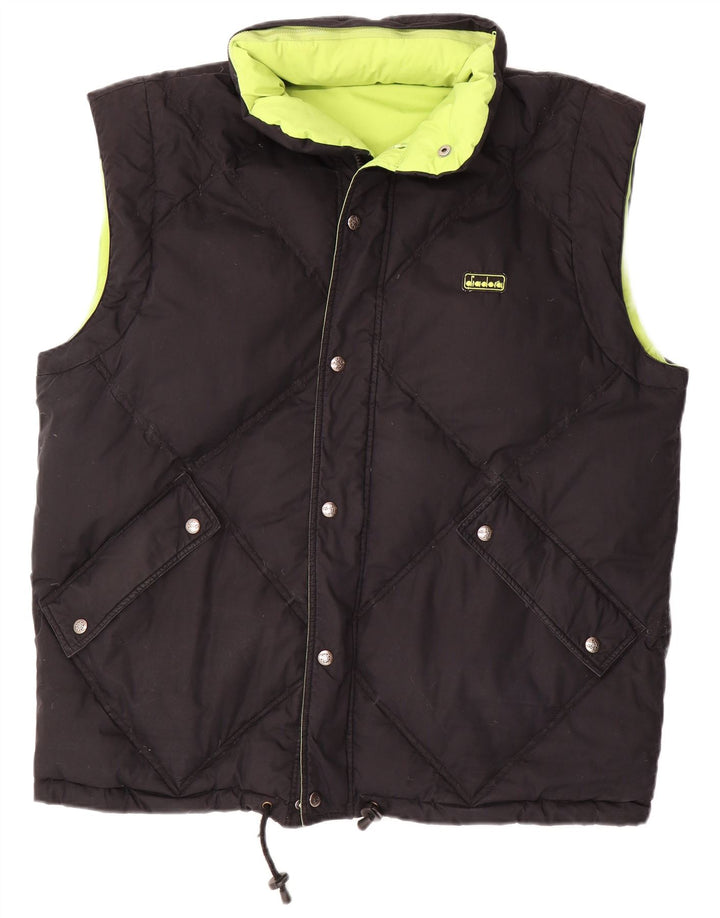 DIADORA Gilet rembourré réversible coupe ample pour homme UK 38 Vert moyen