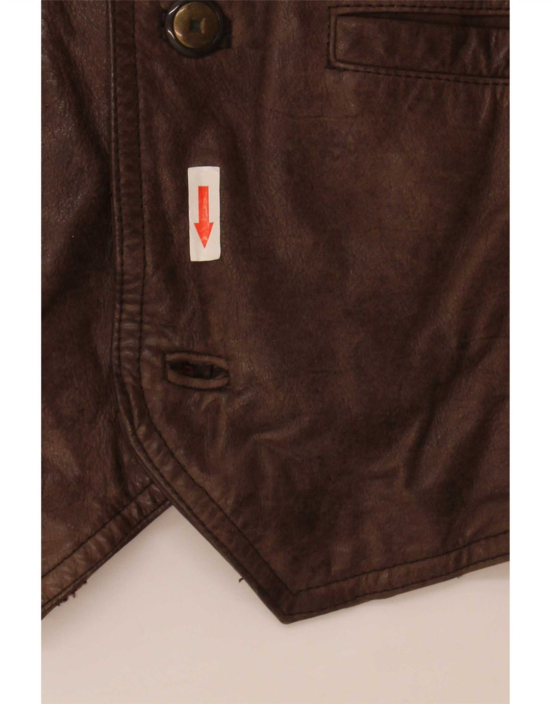 gilet en cuir homme vintage IT 58 2XL Marron