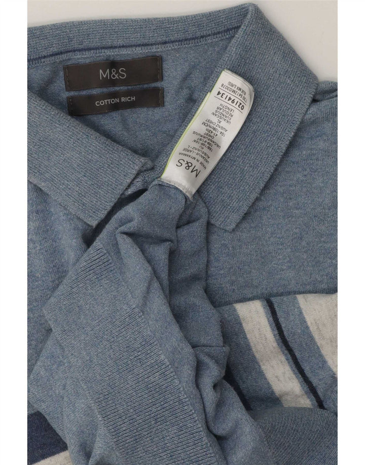 Marks & Spencer Polo Homme Grand Bleu Rayé Coton