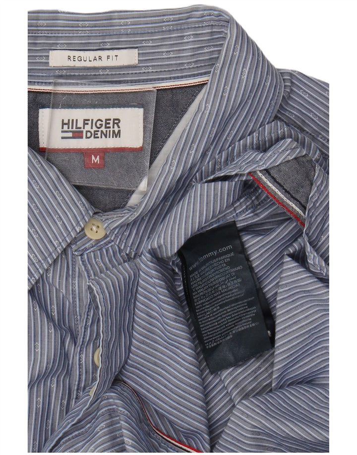 Tommy Hilfiger Chemise Regular Fit Homme Bleu Moyen Rayé Coton