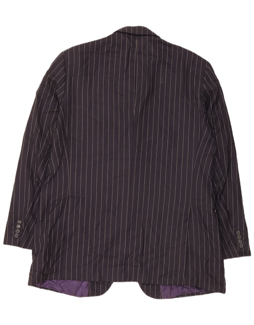 Marks & Spencer Veste blazer à 3 boutons pour homme UK 44 2XL Bleu marine à fines rayures