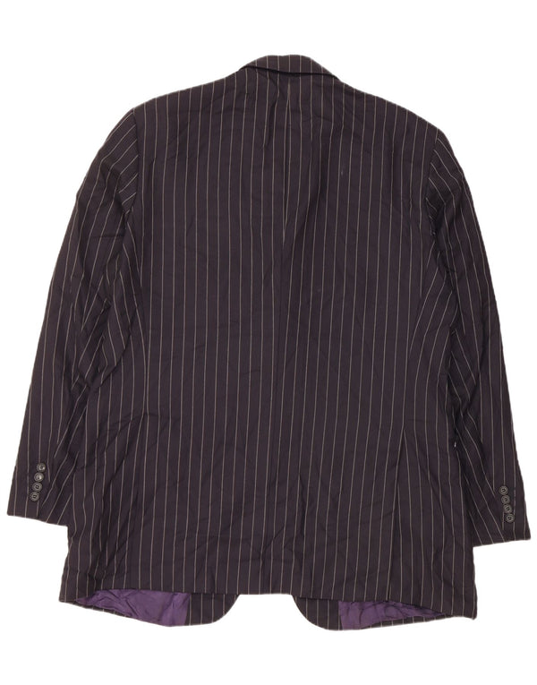 Marks & Spencer Veste blazer à 3 boutons pour homme UK 44 2XL Bleu marine à fines rayures