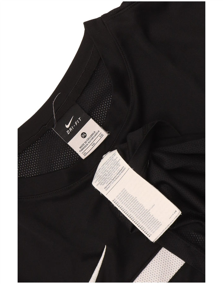 Nike Hommes Dri Fit T-Shirt Haut XL Noir Colorblock Polyester