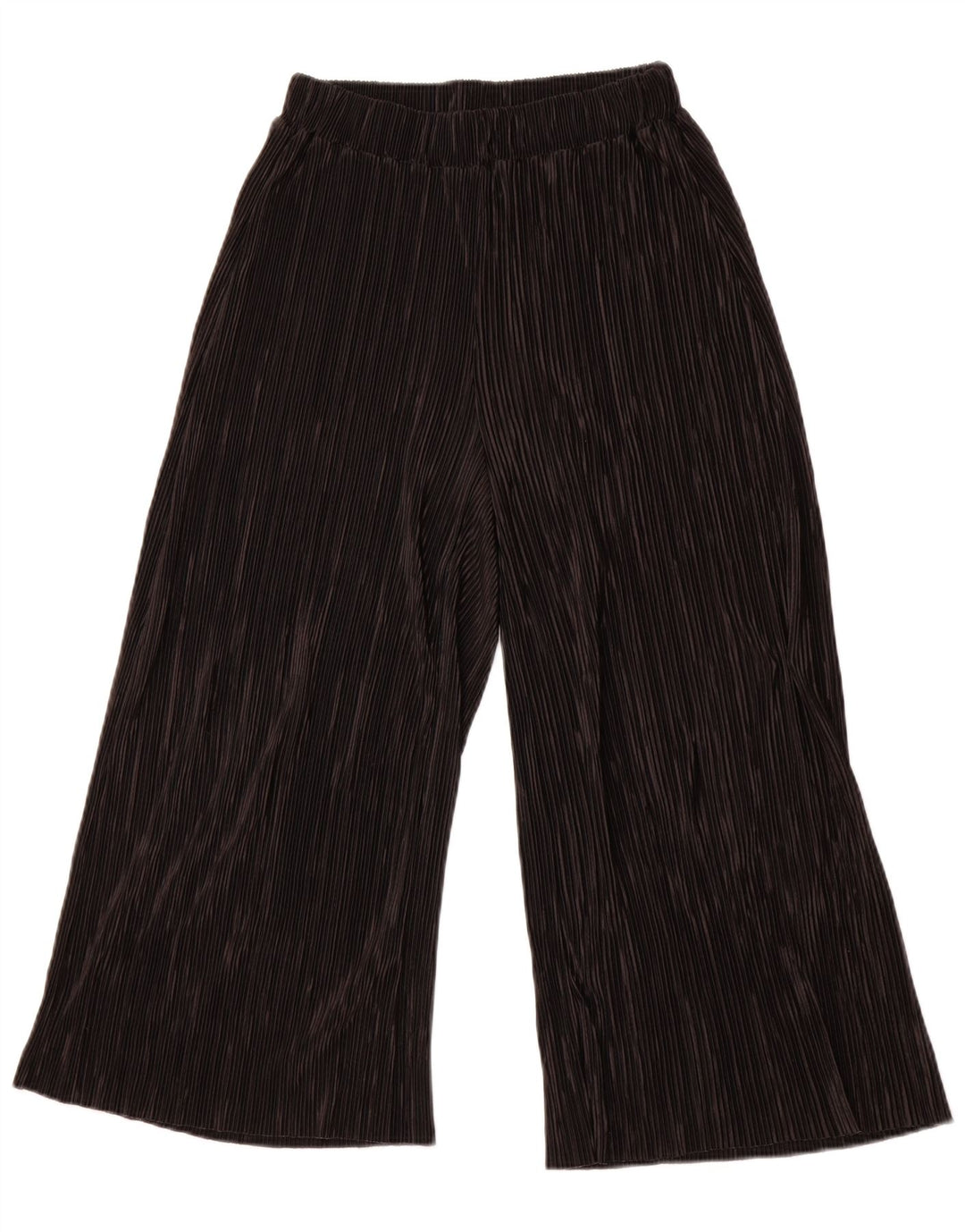 Pantalon Capri Jambe Large Femme ZARA XS W24 L23 Noir Polyester