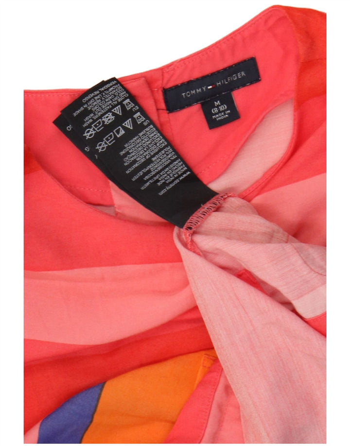 TOMMY HILFIGER Haut Chemisier Fille 8-9 ans Viscose Rayé Rouge Moyen