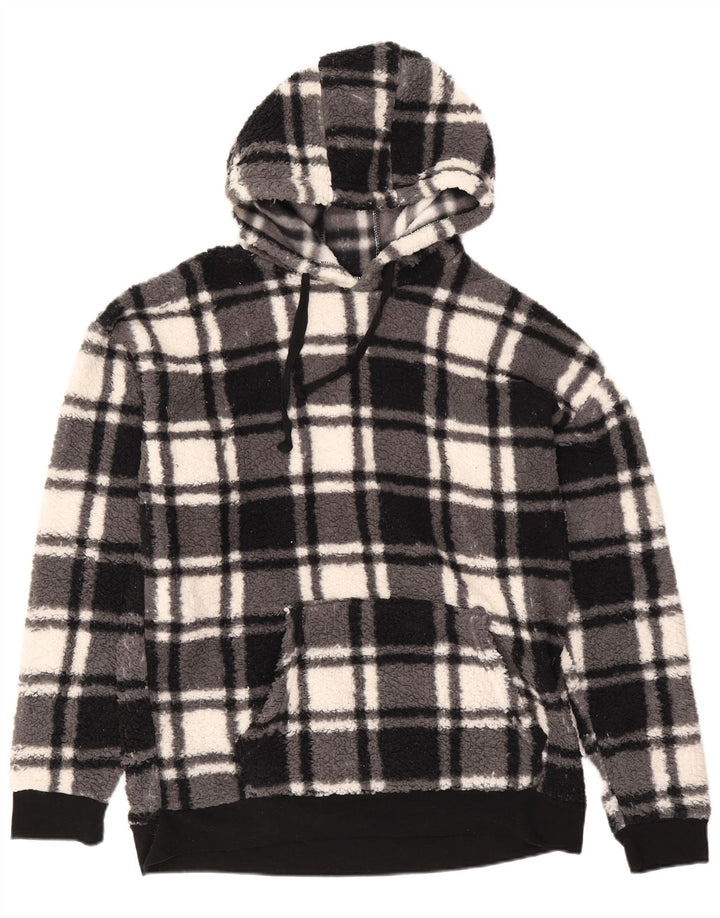 Penguin Pull Polaire à Capuche Homme Noir Moyen à Carreaux Polyester