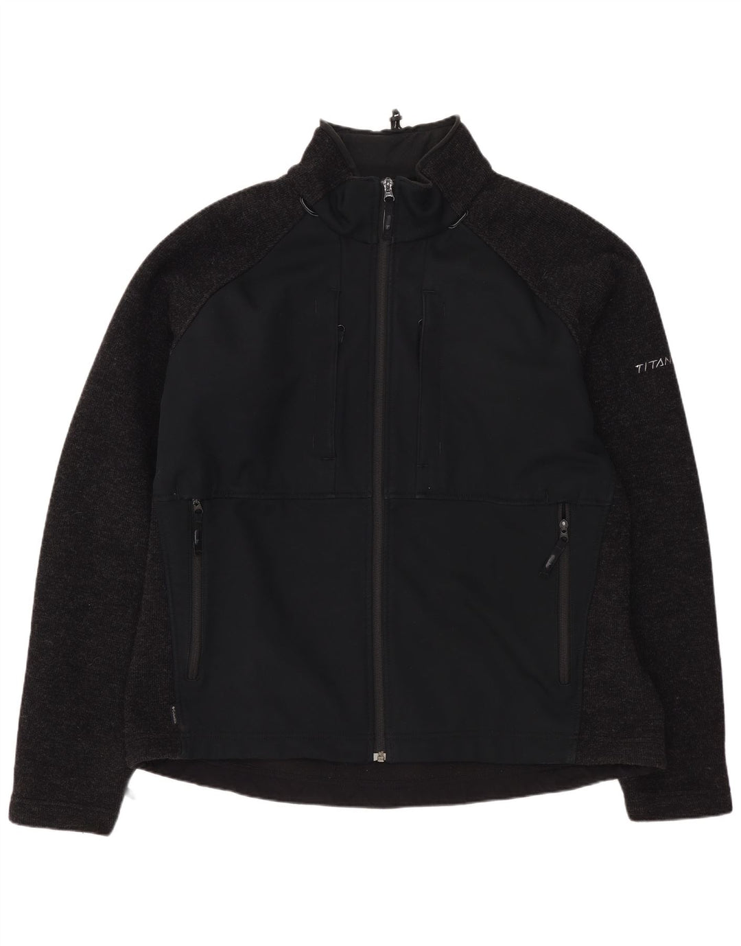 COLUMBIA Hommes Titanium Survêtement Top Veste XL Bleu Marine Colorblock Laine