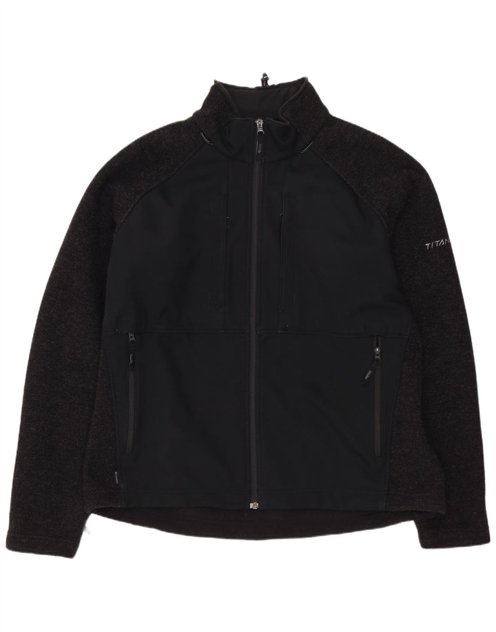 COLUMBIA Hommes Titanium Survêtement Top Veste XL Bleu Marine Colorblock Laine