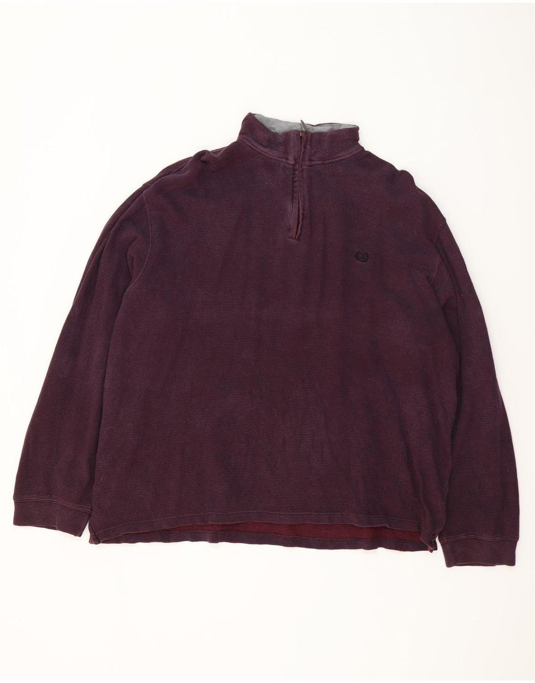 Chaps Sweat-shirt à col zippé pour homme 2XL en coton bordeaux
