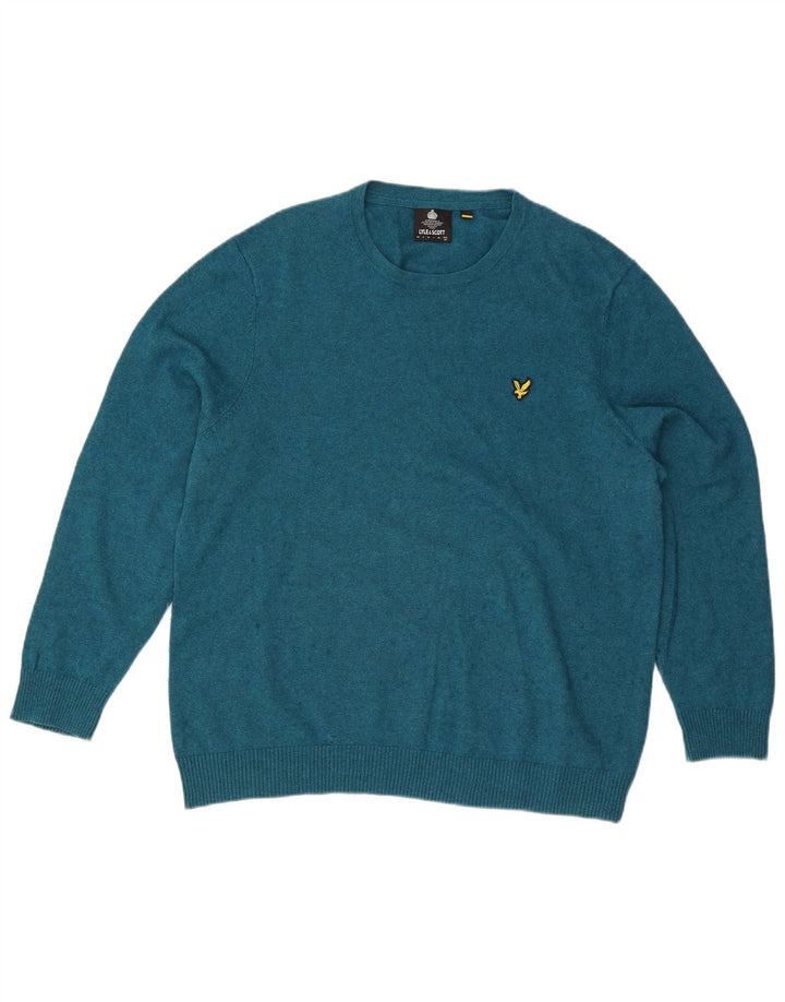 Lyle & Scott Pull à col rond pour homme 2XL Bleu Coton