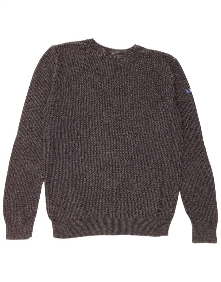 Superdry Pull Ras du Cou Pull Homme Gris Moyen Coton