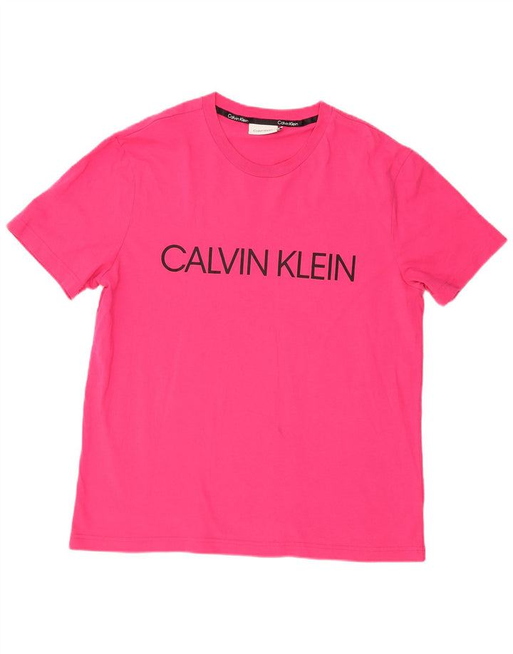 Calvin Klein T-shirt graphique pour femme en coton rose 2XL