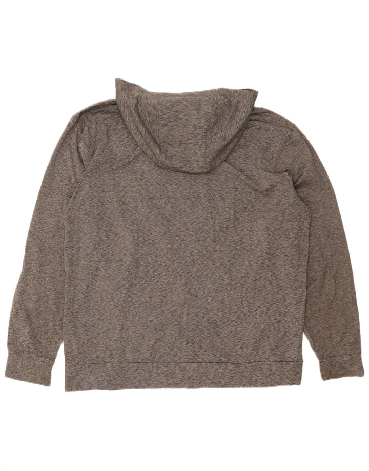 NIKE Pull à capuche zippé Dri Fit pour homme XL en polyester moucheté gris