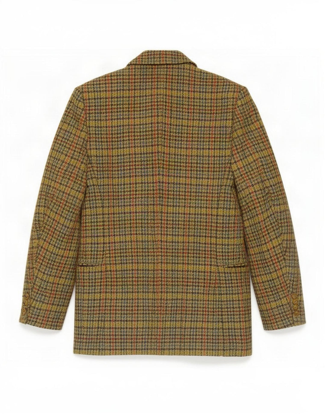 vintage Femmes 3 Bouton Blazer Veste UK 10 Petit Pied-de-poule Vert Classique