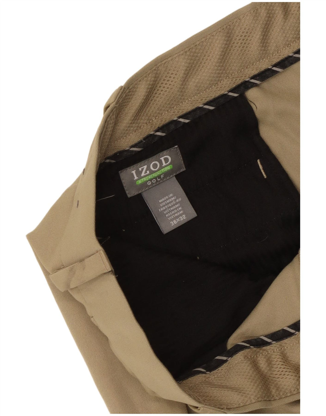Izod Pantalon de costume droit de golf pour homme W36 L32 Beige Polyester