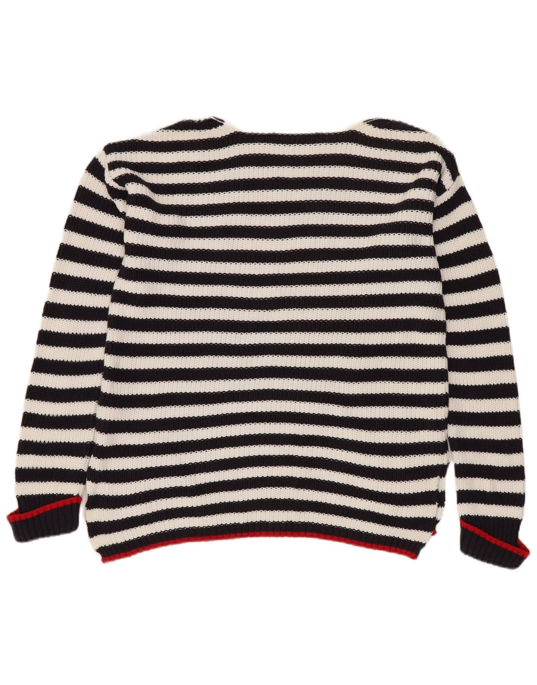 MARKS & SPENCER Pull col bateau pour femme UK 10 Petit motif floral noir