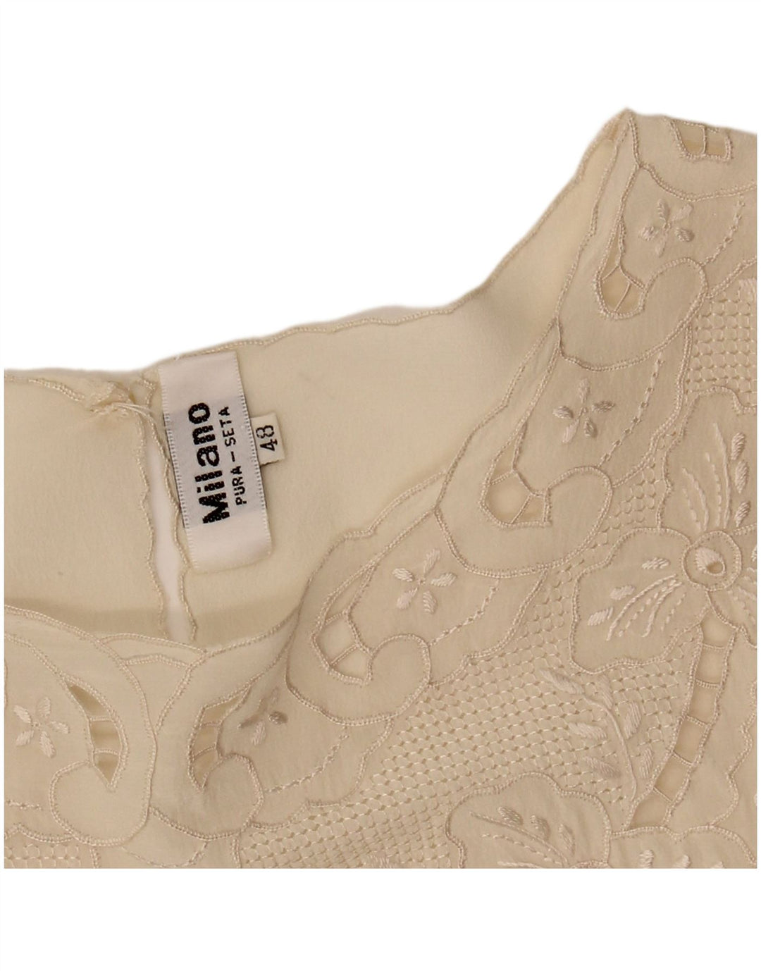 Chemisier femme vintage Top IT 48 XL Off White Silk