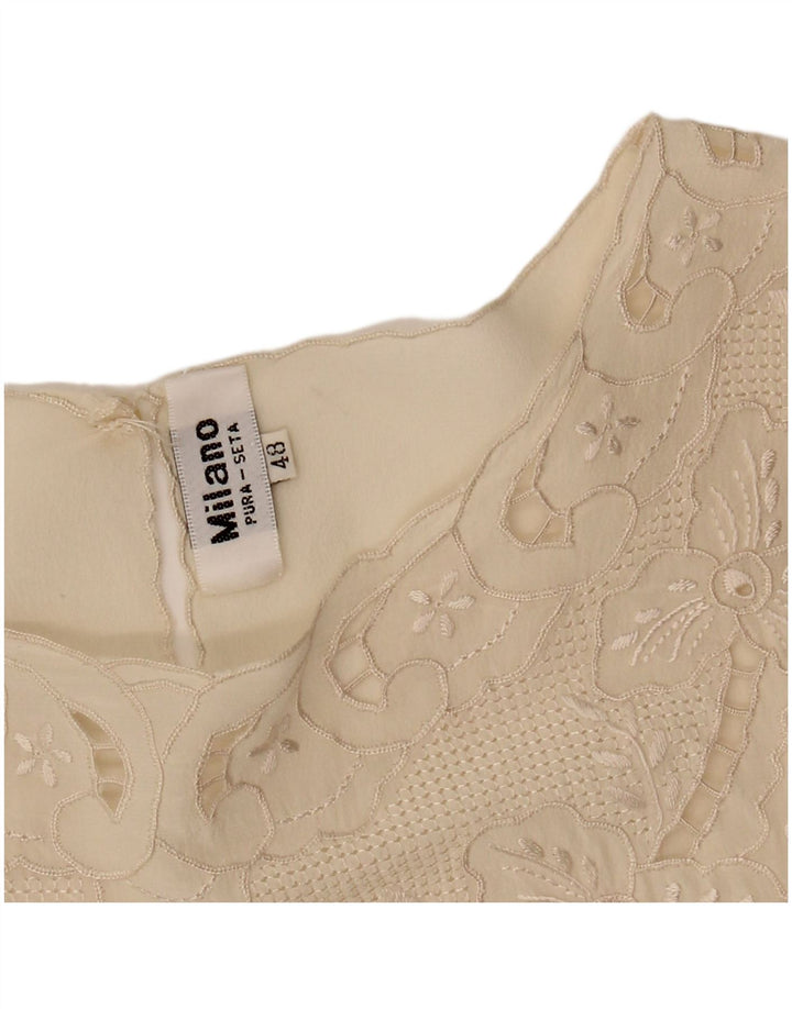 Chemisier femme vintage Top IT 48 XL Off White Silk