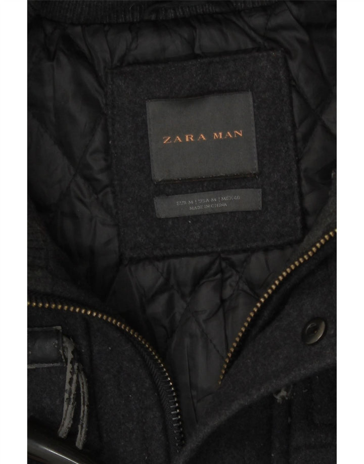 Zara Veste de sport à capuche pour homme UK 38 Gris moyen