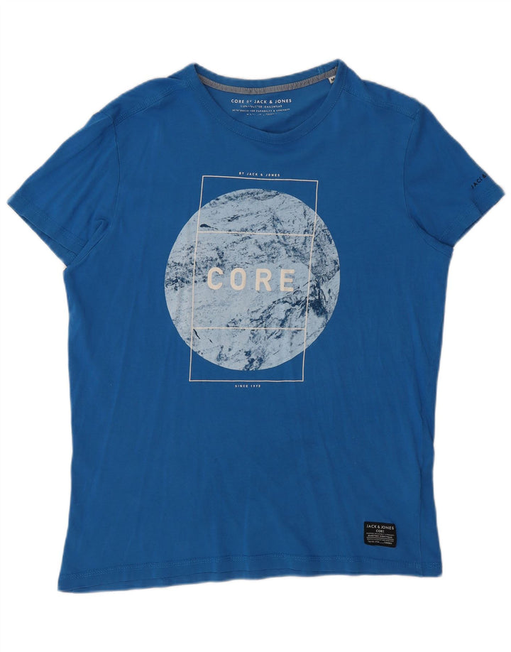 Jack & Jones T-Shirt Graphique Homme Bleu Moyen Coton