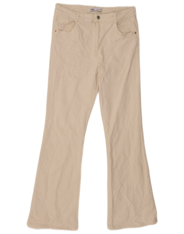 Zara Jean évasé pour femme EU 42 Large W32 L31 Coton Beige