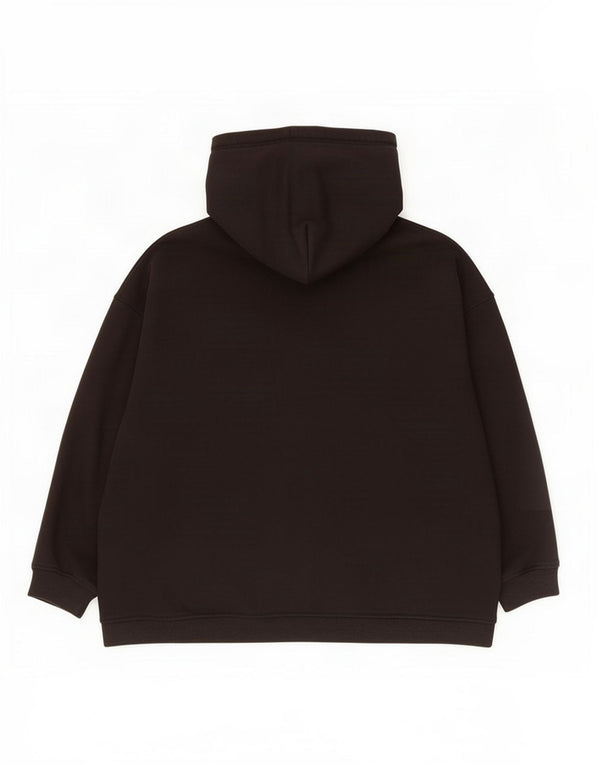 Zara Pull à capuche surdimensionné pour femme UK 14 en coton noir moyen