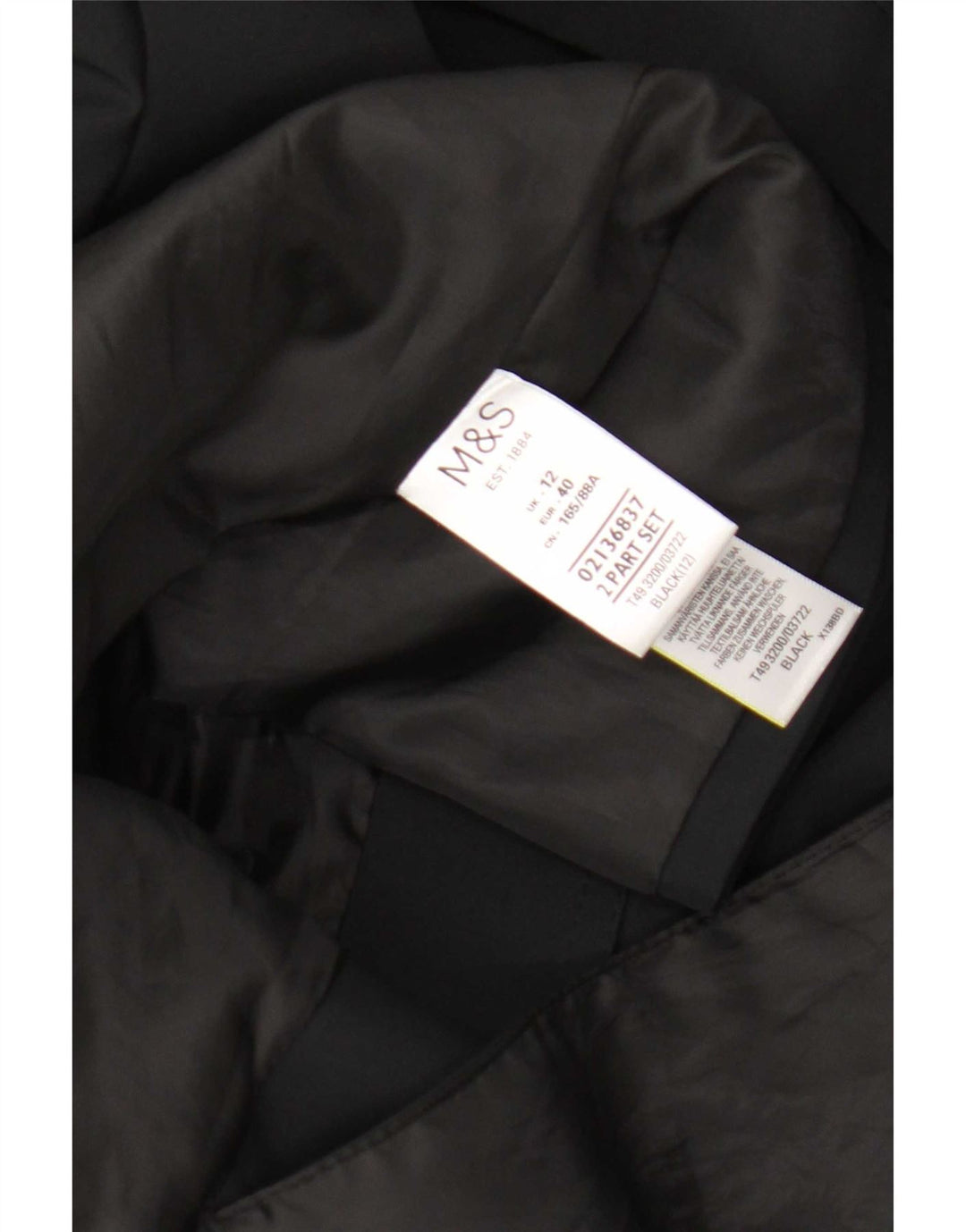 Marks & Spencer Trench-Coat Femme UK 12 Moyen Noir Polyester