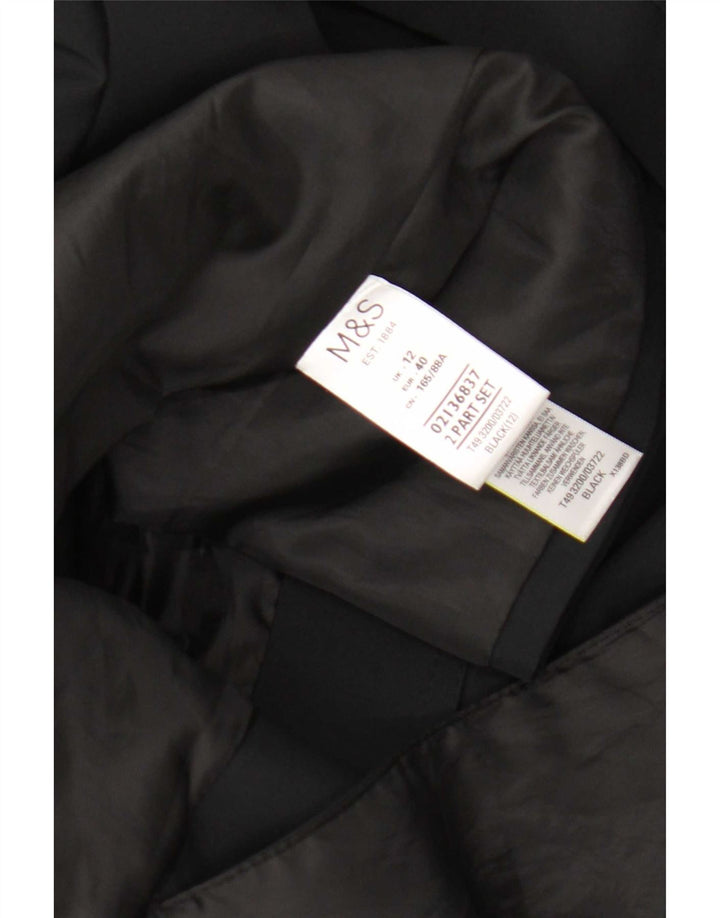Marks & Spencer Trench-Coat Femme UK 12 Moyen Noir Polyester
