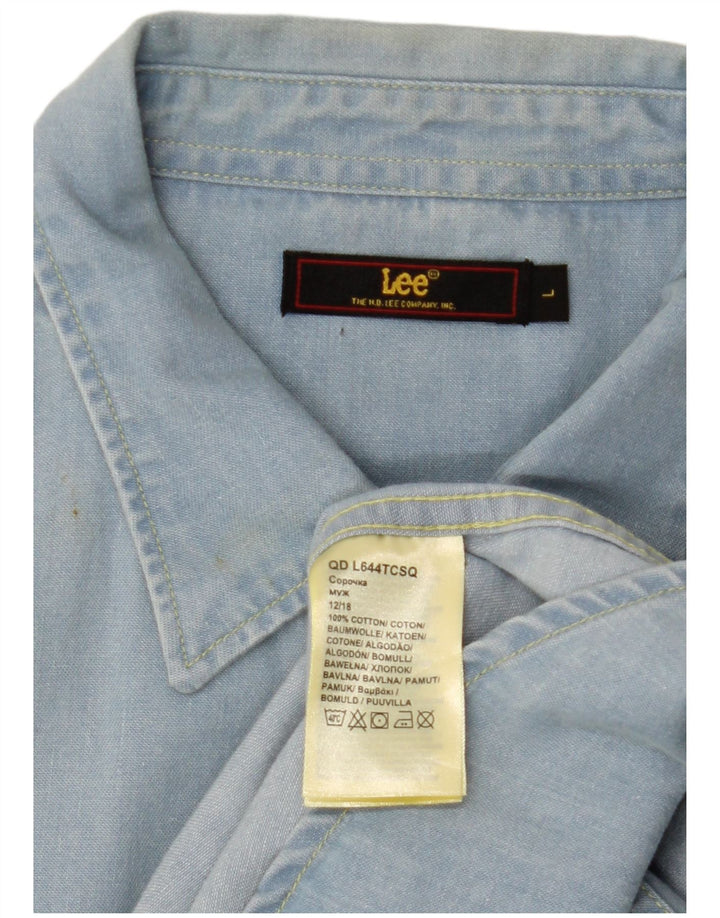 LEE Chemise en Jean Homme Large Bleu Coton
