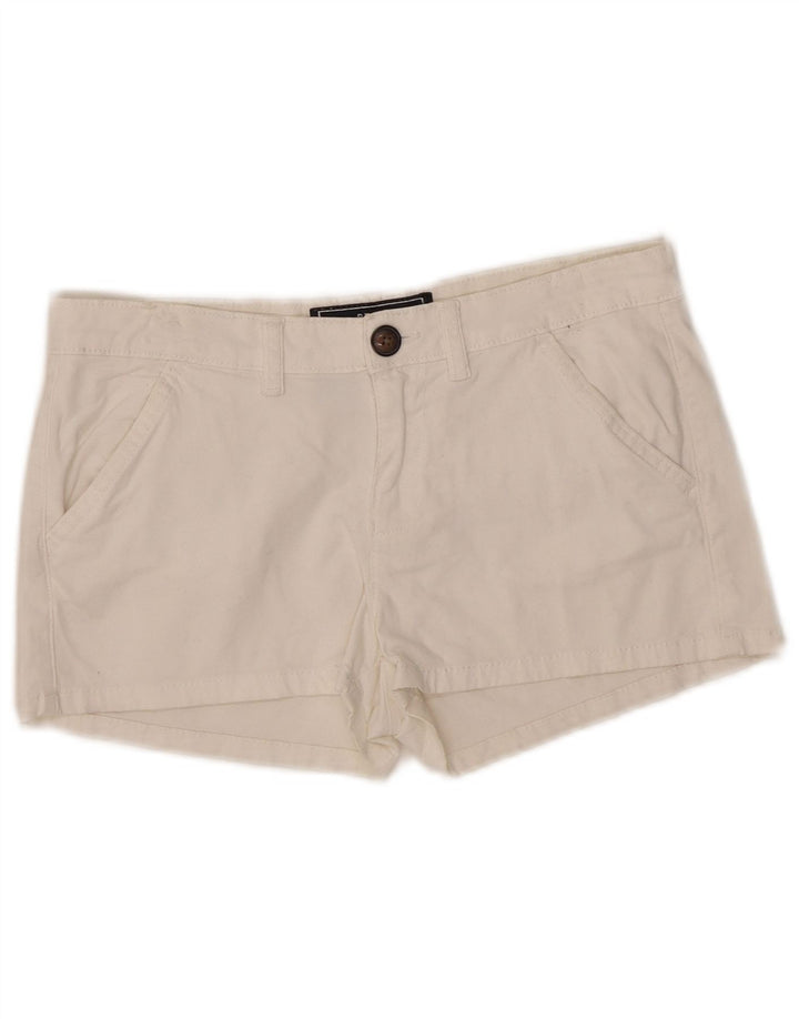 Superdry Pantalon Hot XS W27 Femme Blanc Coton