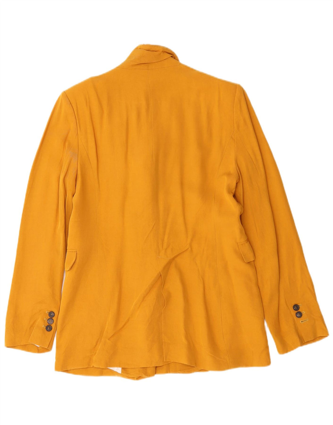 Zara Veste Blazer Double Boutonnage Femme UK 14 Viscose Jaune Moyen