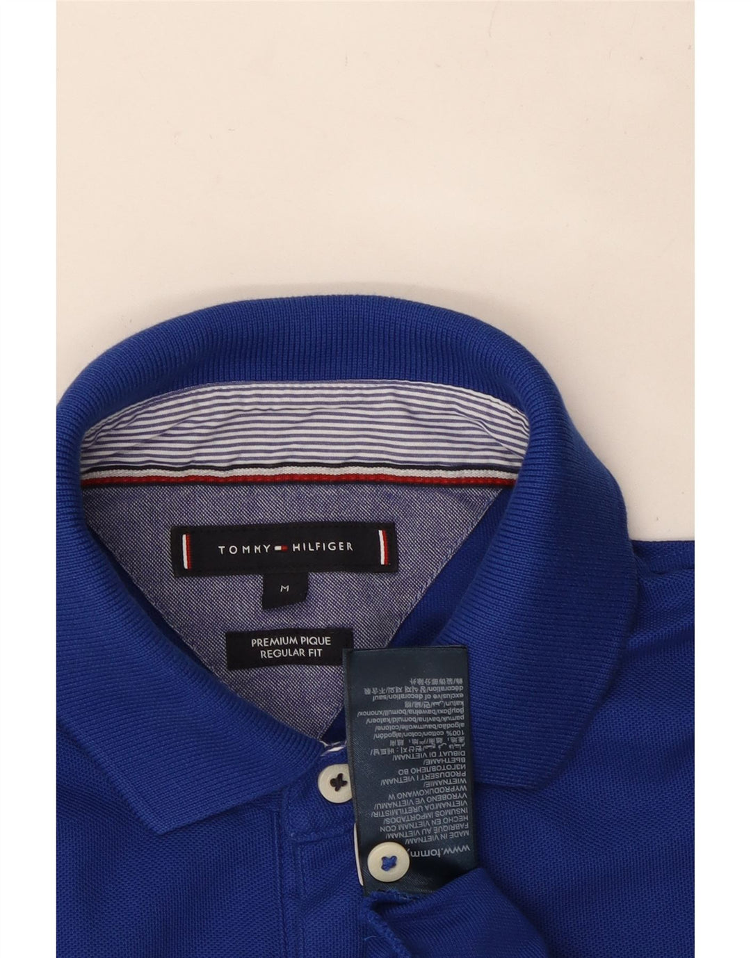 TOMMY HILFIGER Polo Regular Fit Homme Bleu Moyen Coton