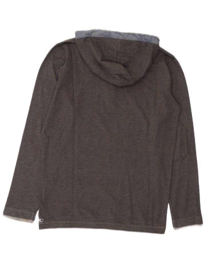 Tom Tailor Haut à capuche graphique à manches longues pour homme en coton gris petit
