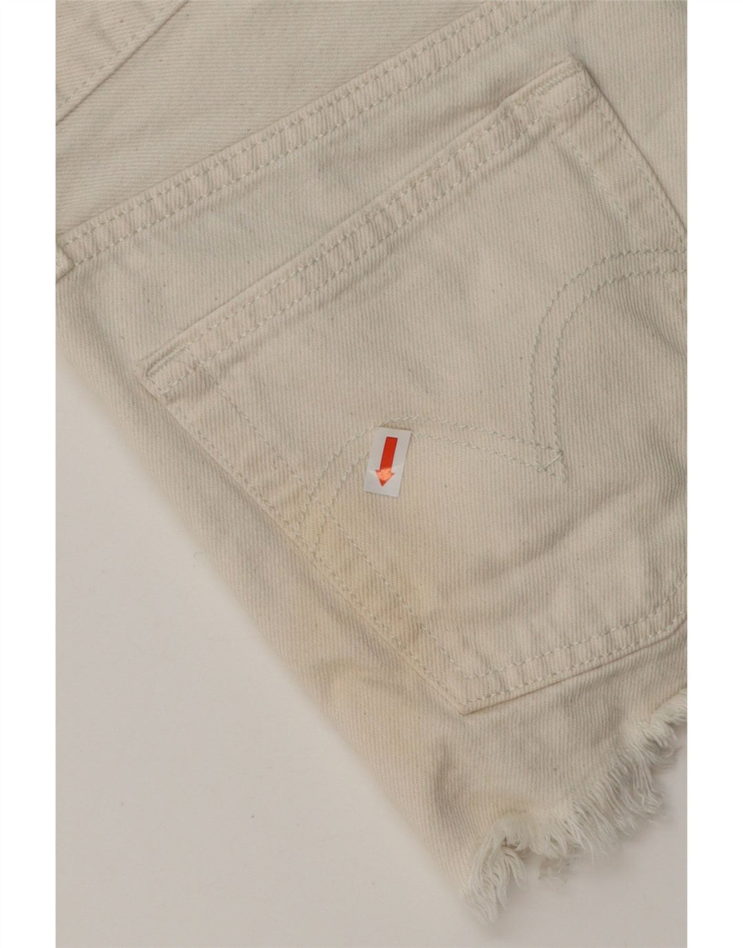 Levi's Short en Denim Déchiré W25 XS Femme Blanc Coton