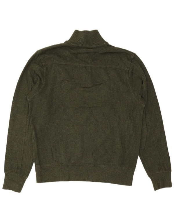 Gant Pull à col zippé pour homme Large Kaki Coton