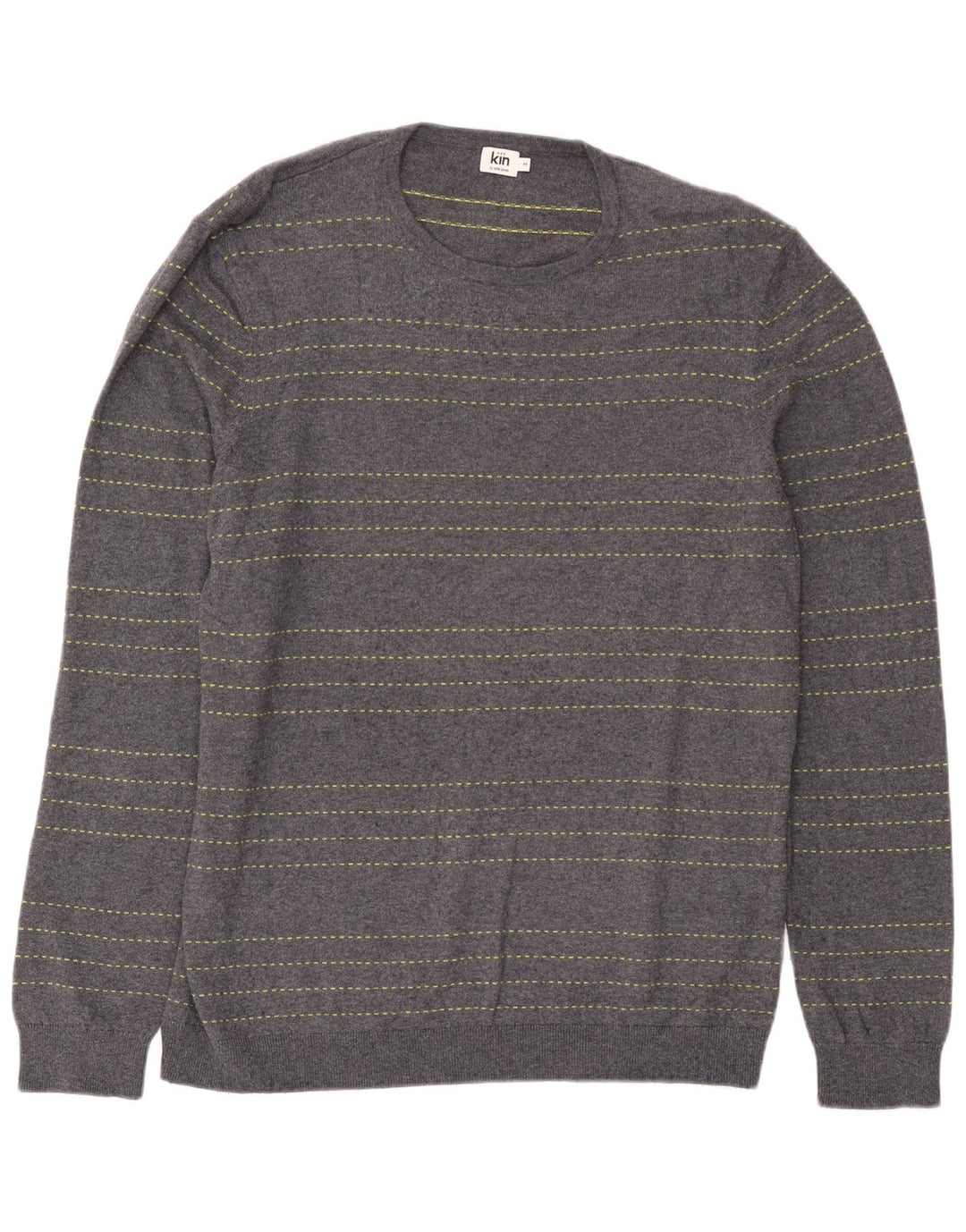John Lewis Pull à col rond pour homme en coton rayé bleu moyen