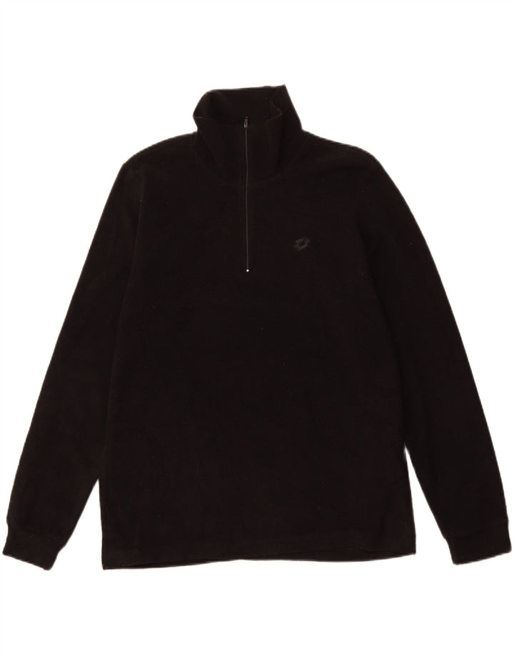 LOTTO Pull Polaire à Col Zippé pour Homme Grand Noir Polyester