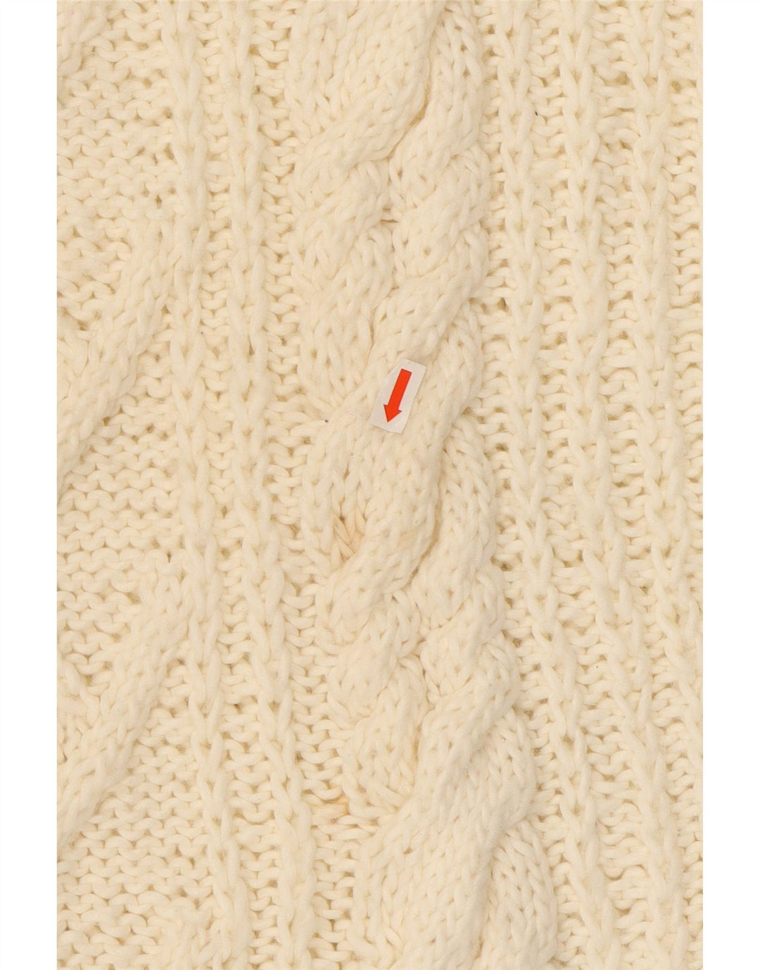 VINTAGE Pull col roulé femme UK 16 Large Off White