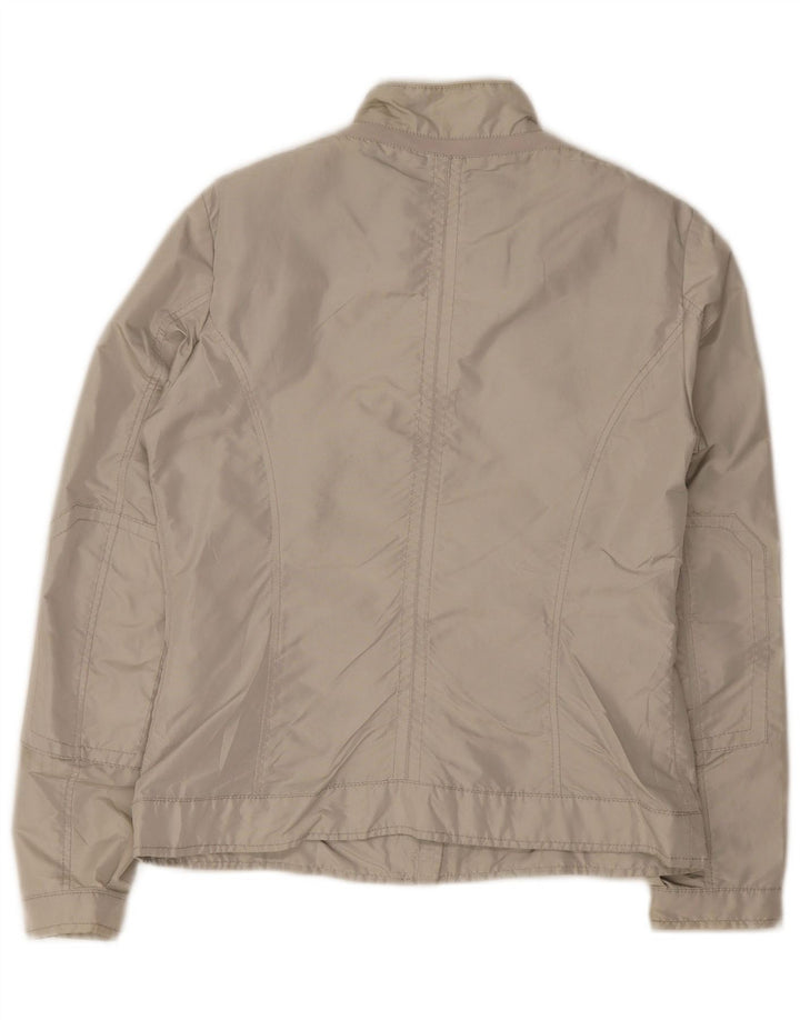 Geox Veste Bomber Femme UK 10 Petit Gris Polyester