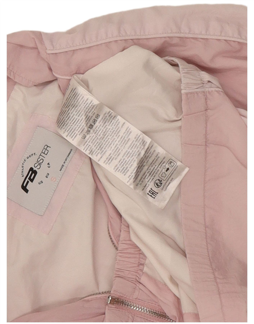 FB Sister Veste de pluie surdimensionnée graphique pour femme UK 10 Small Pink Colourblock