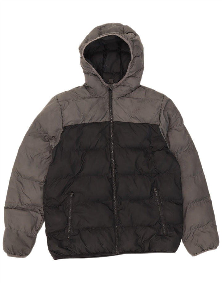 Adidas Veste matelassée à capuche garçon 15-16 ans Noir Colorblock Polyester