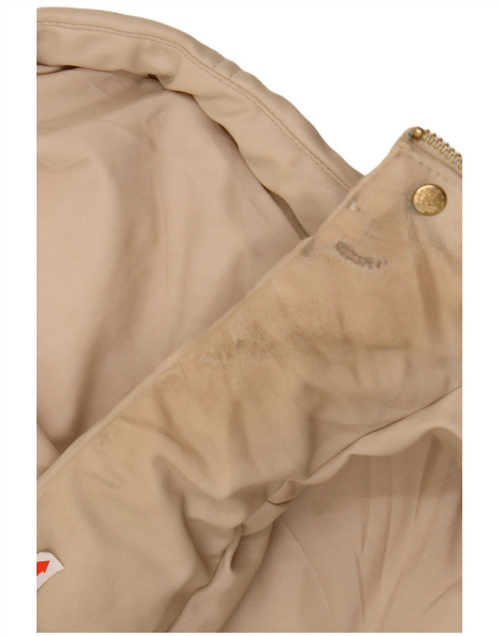 Manteau rembourré sans manches à capuche pour femme ZARA UK 14 Polyester beige moyen