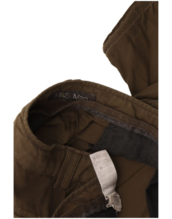 Marks & Spencer Short Cargo Homme W38 XL Kaki Coton
