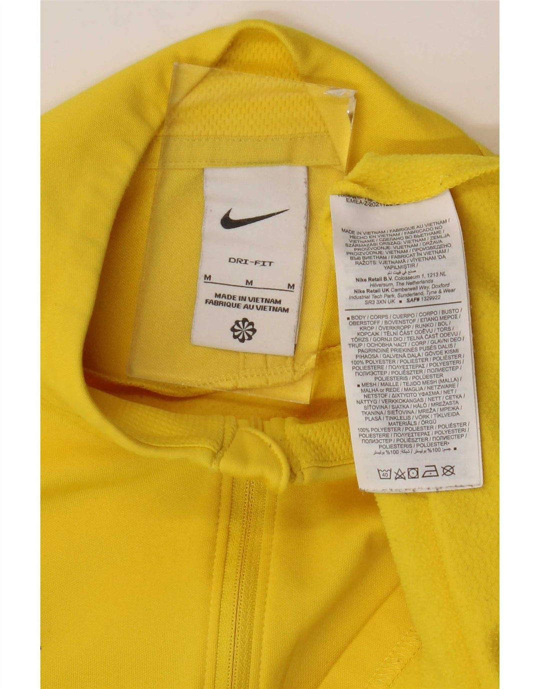 Haut de survêtement Nike Dri Fit Zip Neck pour homme, color block, jaune moyen