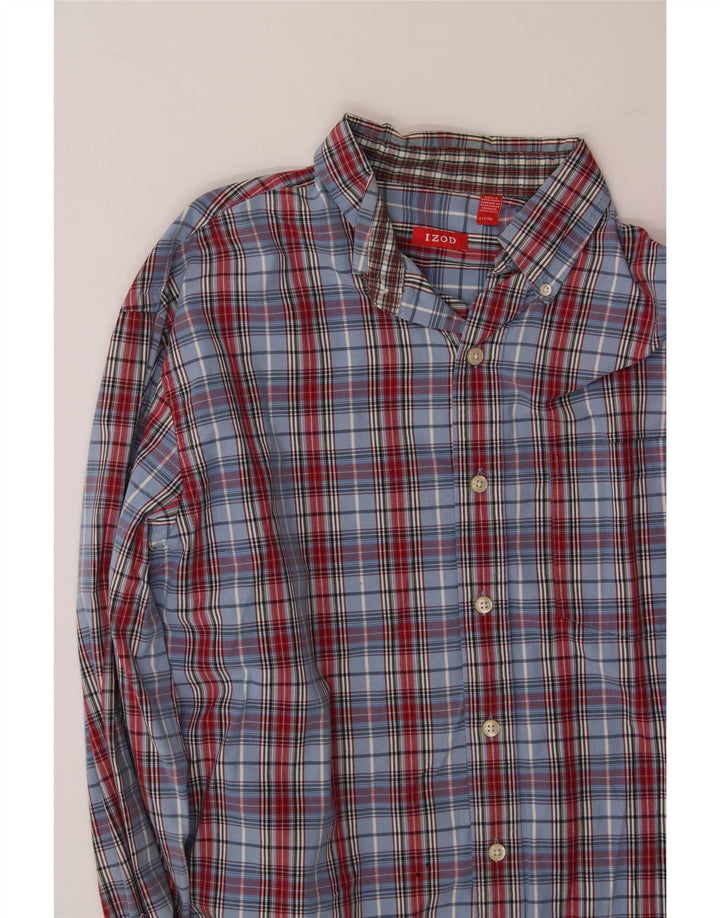 IZOD Mens Shirt Large Blue Check Cotton Vintage Izod and Second-Hand Izod from Messina Hembry 