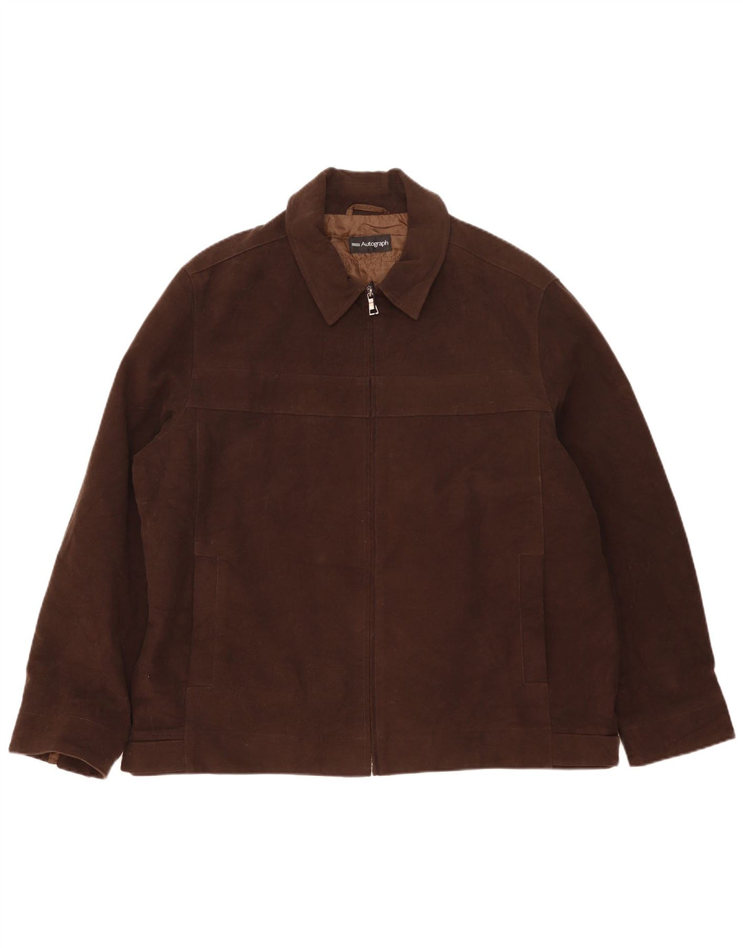 Marks & Spencer Veste Bomber Autographe Homme UK 42 XL Coton Marron